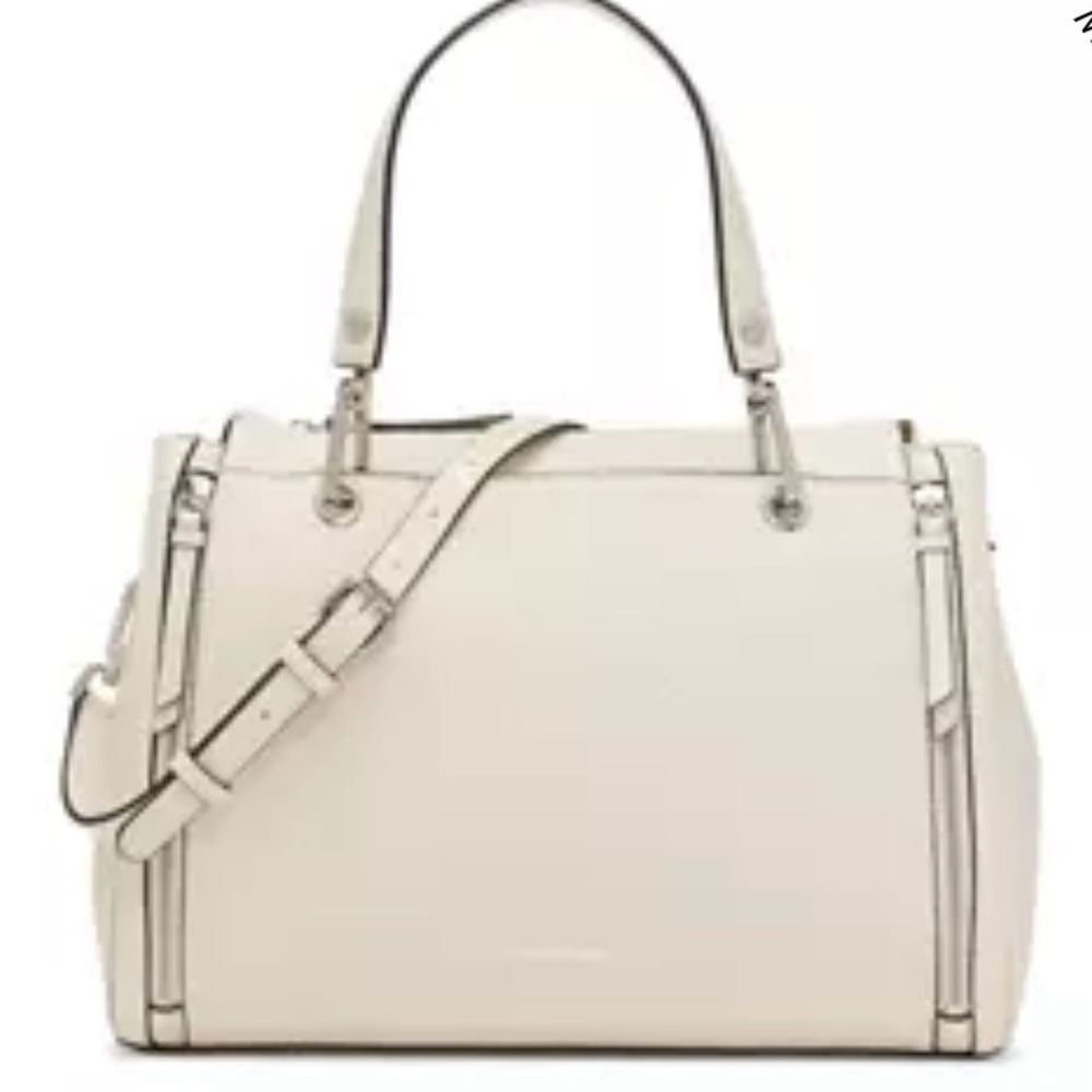 Calvin Klein Renya Novelty Textured White Satchel